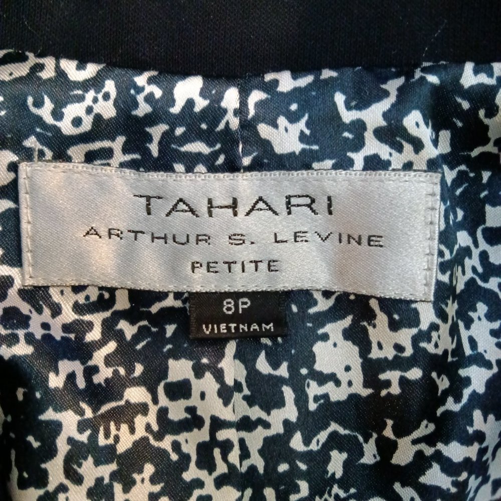 TAHARI Navy 3/4 Sleeve Microfiber Fitted Blazer - Picture 8 of 9